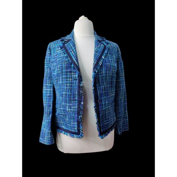 Drapers and Damons blue white weave blazer size 12 - Picture 1 of 3